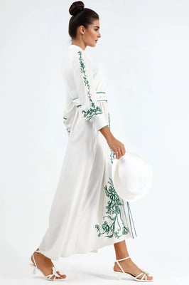 Bloemige Midi Hemdress met Ceintuur