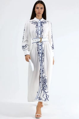 Bloemen Midikleding met Ceintuur