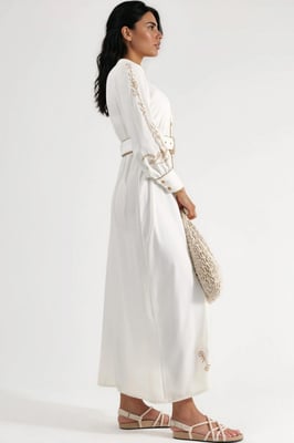 Bloemige Midi Hemdenjurk met Ceinture