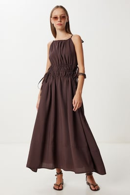 Halternek Midi-jurk met Strikdetail