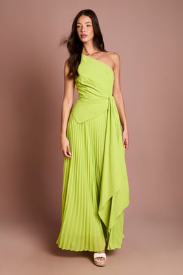 One Shoulder Drape Detail Wide Leg Jumpsuit