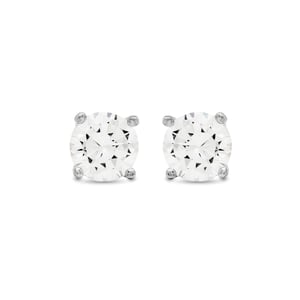 Luxenter Oorbellen Sterling Zilver 925 met Gerhodineerd Briljant Zirkonia - Basis