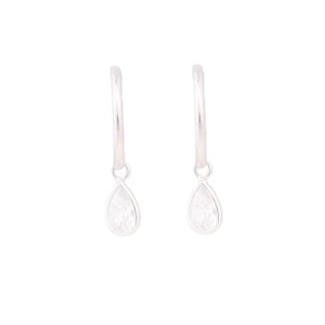 Luxenter Sterling Silver 925 Örhängen med Rhodiumpläterad Briljant Zirkonia - Essential