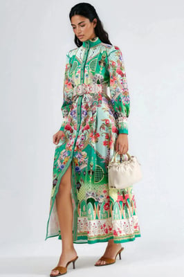 Florale Maxi Jurk met Ceintuur