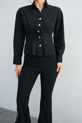 Strak Fitted Overhemd met Knopdetails