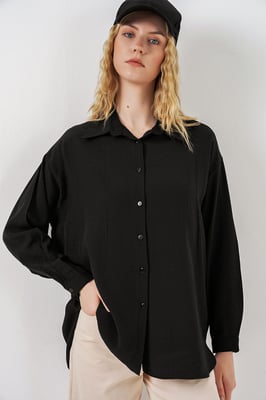 Oversized långärmad knäppskjorta