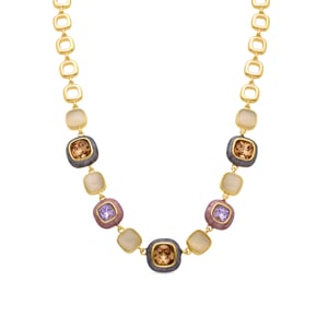 Luxenter Multicolour Zirkonia collier afgewerkt in 18k geelgoud - Drogolo