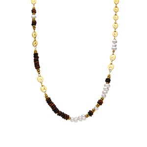 Luxere Tijgeroog ketting met 18k gouden afwerking - Kimbalbo