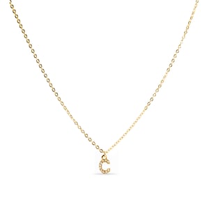 Luxeketting met glanzende zirkonia 18k goud afwerking - Alfabet