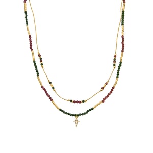 Luxeketting gemaakt van 925 Sterling Zilver en 18k goud afwerking Briljant Zirkonia - Holis