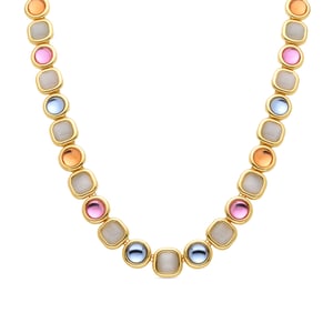Luxenter Multicolour Crystal Halsketting afgewerkt in 18K geel goud - Mantis