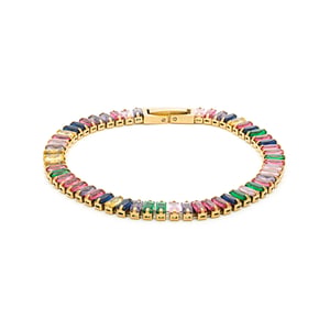 Luxenter Multicolour Zirkonia armband afgewerkt in 18k geel goud - Gorys
