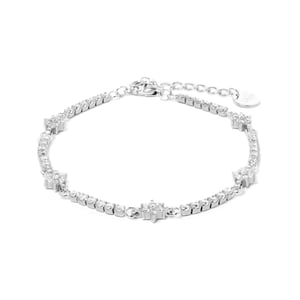 Luxenter 925 Sterling zilveren armband met gerhodineerde glanzende zirkonia - Dader