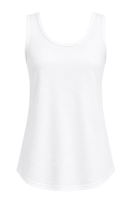 Casual U-Hals Katoenmix Tanktop
