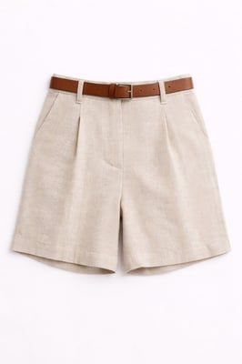Hoog Taille Wijde Pijpen Geknoopte Tailored Shorts