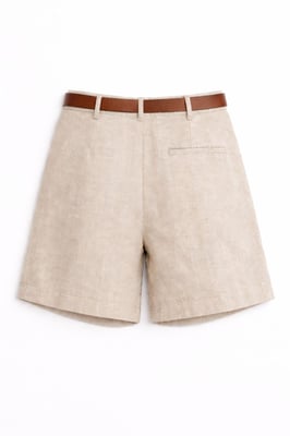 Hoog Taille Wijde Pijpen Geknoopte Tailored Shorts