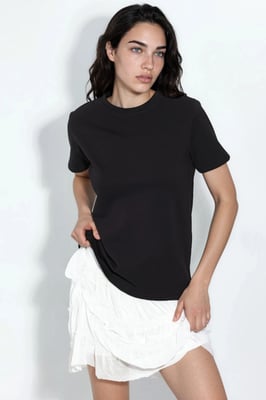 Effen Ronde Hals T-Shirt