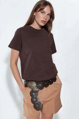 Effen Ronde Hals T-Shirt