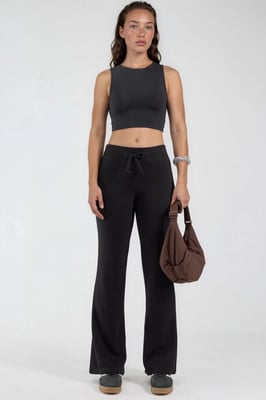 Elastische Taille Flared Leg Broek