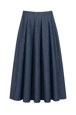 Hoge Taille A-Lijn Midi Jeansrok