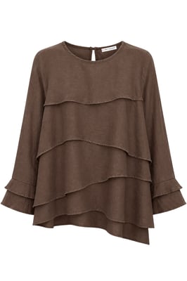 Fleurige Lange Mouwen Crew Neck Blouse