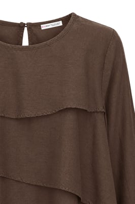 Fleurige Lange Mouwen Crew Neck Blouse