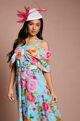 Petite Lisa Tan Bardot Full Skirt Midi Dress