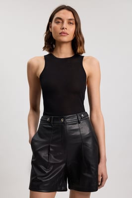 Faux Leather City Short