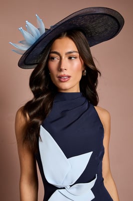 Lisa Tan Flower Detail Fascinator With Curved Edge