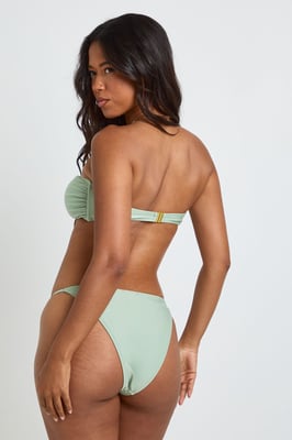 Shell Detail Twist Front Bandeau Bikini Set