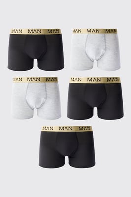 5 Pack Man Dash Gold Waistband Boxers