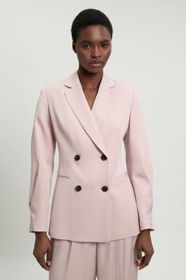 Polished Linen Blend Single Breasted Tailored Blazer
