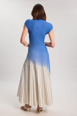 Ombre Knit High Neck Sleeveless Maxi Dress