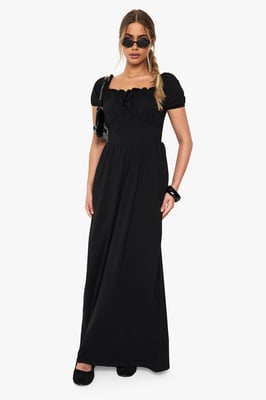Cotton Puff Sleeve Milkmaid Dress
