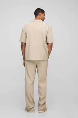 Oversized Revere Pleated Shirt & Trouser Set