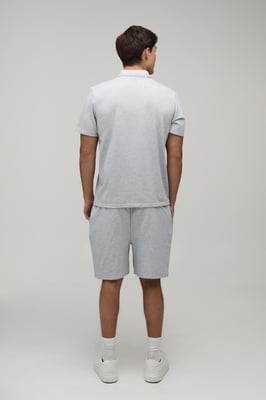 Seam Detail Regular Fit 1/4 Zip Polo & Regular Short Set