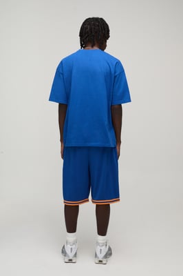 Man Star Applique Oversized T-Shirt & Basketball Short Set