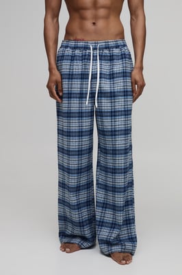 Wide Leg Check Lounge Bottoms