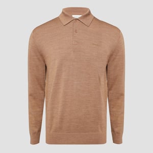 Men's Gant Merino Wool Polo Shirt in Beige
