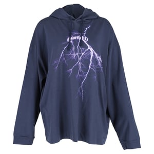 Givenchy Lightning Gedrukt Trekkoord Hoodie In Diepblauwe Katoen