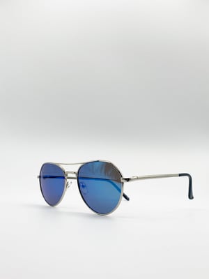Aviator Sunglasses With Blue Mirror Lenses