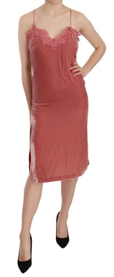Velvet Midi Dress Sleeveless Vneck Lace Detail