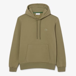 Men's Lacoste Cotton Fleece Hoodie in Green