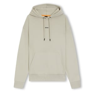 Men's Boss Contrast Logo Hoodie in Beige