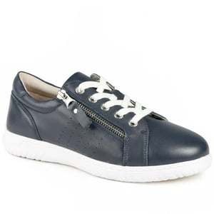 Jones Bootmaker Buttercup Leather Zip & Lace Trainers