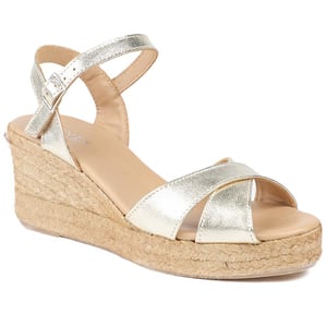 Jones Bootmaker Raelina Leather Wedged Espadrilles