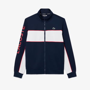 Men's Lacoste Branding Zipped Tennis Sweatshirt in Multi colour