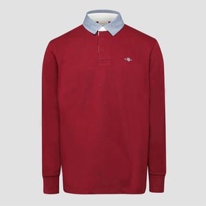 Men's Gant Fit Chambray Rugger Sweatshirt in Red