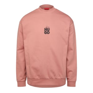 Men's Hugo Smoke Logo Crewneck Sweatshirt in Pink