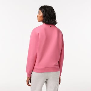 Women's Lacoste Fit Organic Cotton Fleece Sweatshirt in Pink